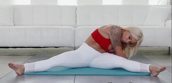  Brandi Bae does yoga before interracial pussy stretching